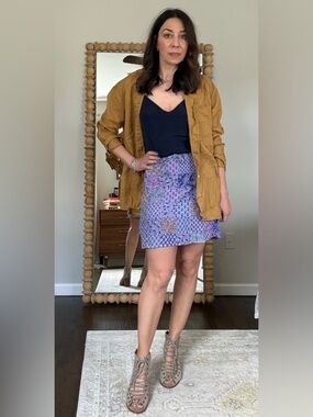 Vintage Indian Block Print Patchwork Skirt